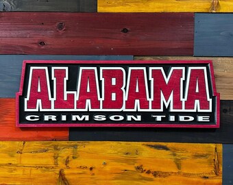 Alabama Crimson Tide 3D Sports Holzschild