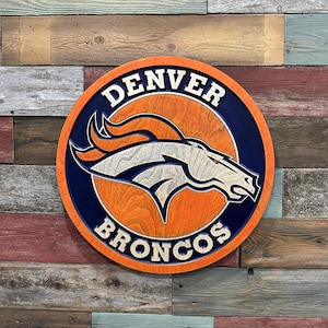 Denver Broncos 3D Wood sign Round