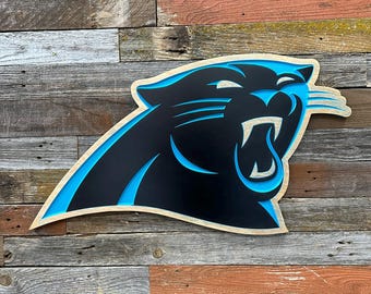 Letrero de madera 3D de los Carolina Panthers