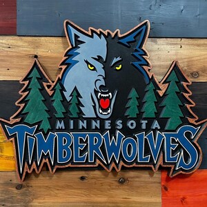 Minnesota Timberwolves classic 3D wood sign