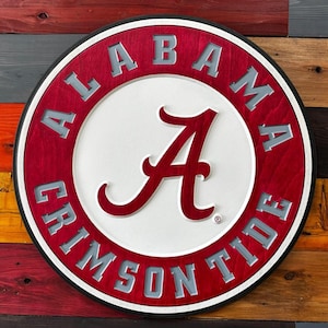Alabama Crimson Roll Tide 3d wooden Sports Sign