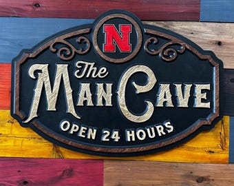 Cartello Nebraska Man Cave 24"