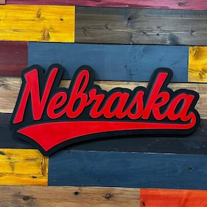 Nebraska Game Day Jersey Wood sign