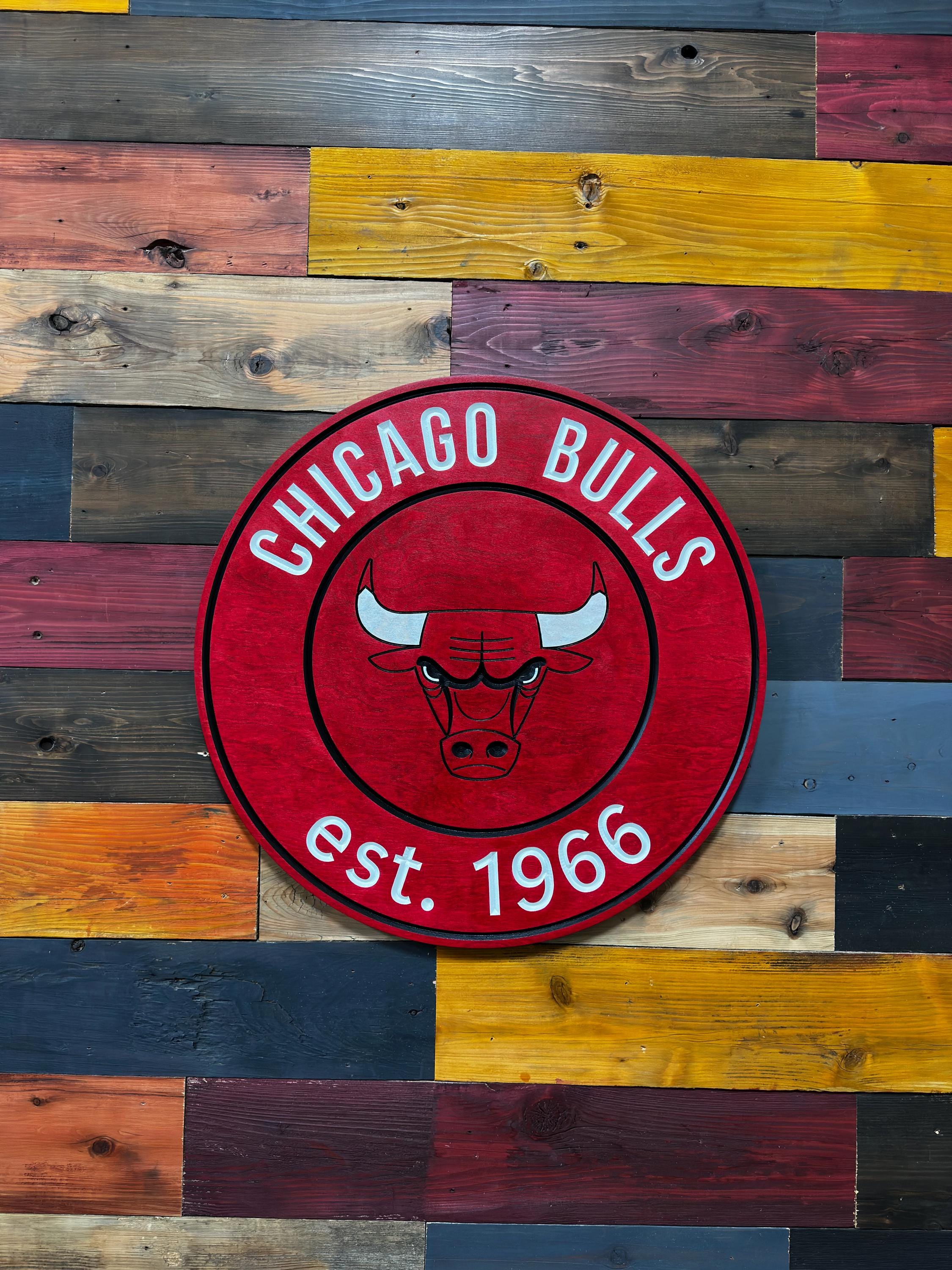 Chicago Bulls Wood Sign 3d - Etsy