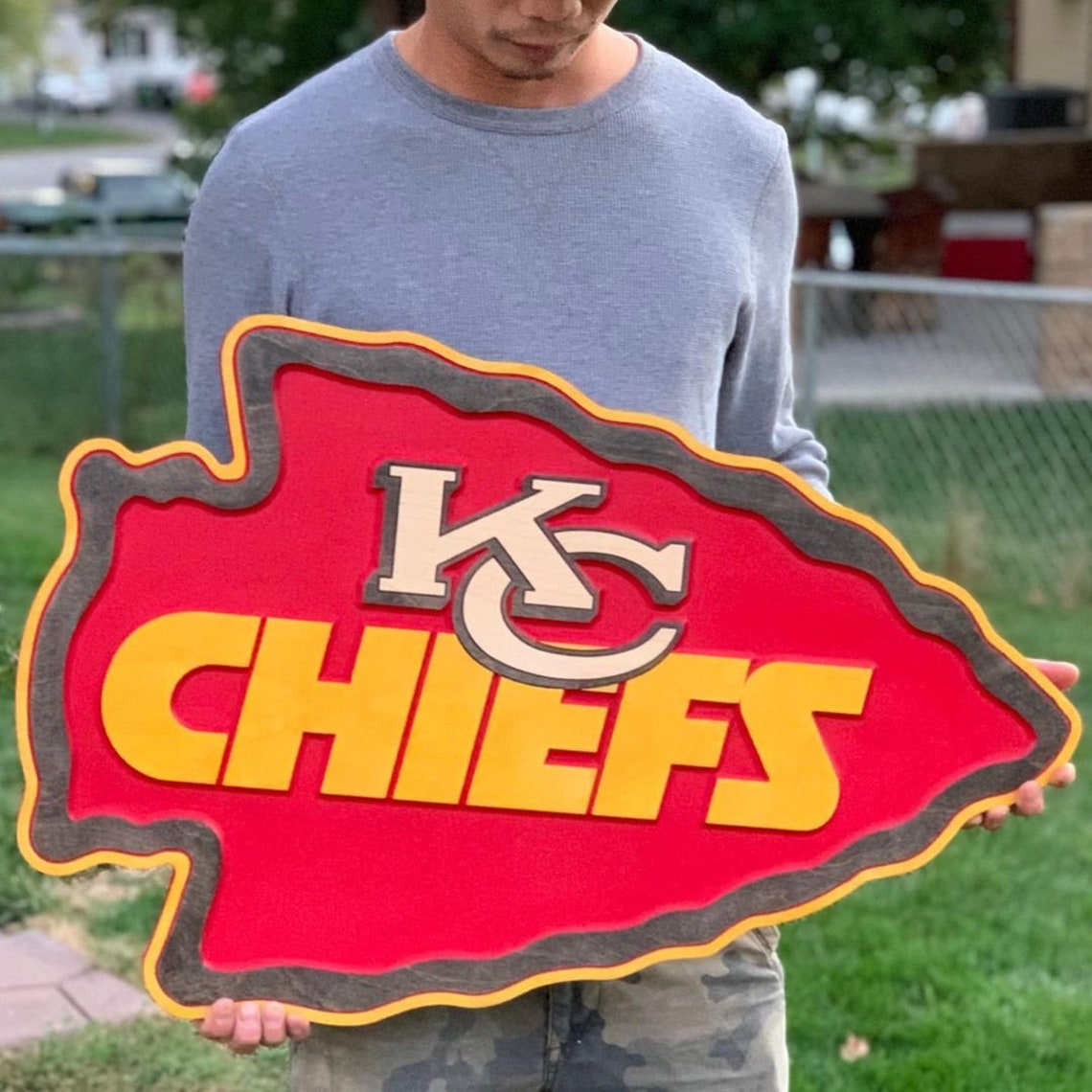 Kansas City Chiefs Unique One of a Kind 3D Custom Wood Art Etsy UK