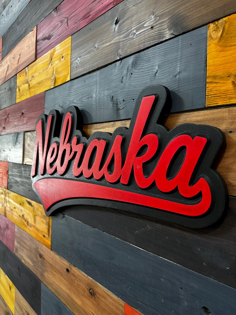 Script Nebraska Nebraska Game Day Jersey Wood Sign - Etsy
