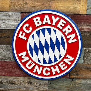 Hand crafted fc Bayern München wall sign
