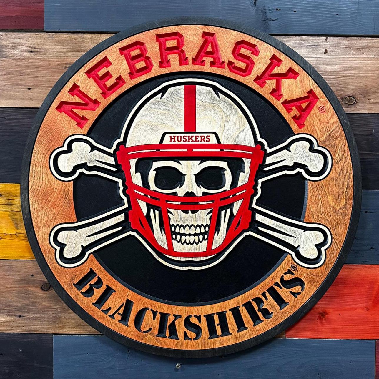 Nebraska Cornhuskers Blackshirts Round 24 Inch 3D Wood Sign - Etsy