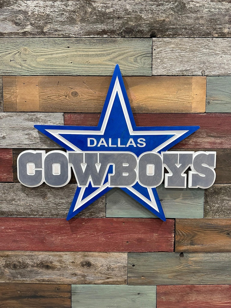 Dallas Cowboys 3D Wood Sign - Etsy