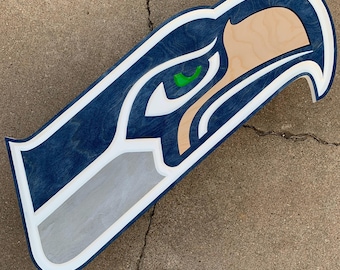 “Seattle Seahawks” Handgefertigtes Holzschild aus Holz