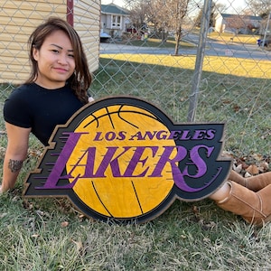 LA Lakers Wood Sign