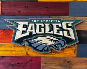 Hand Crafted Philadelphia Eagles wood sign