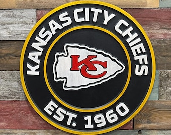 Kansas City Chiefs unieke unieke 3D-houtkunst op maat