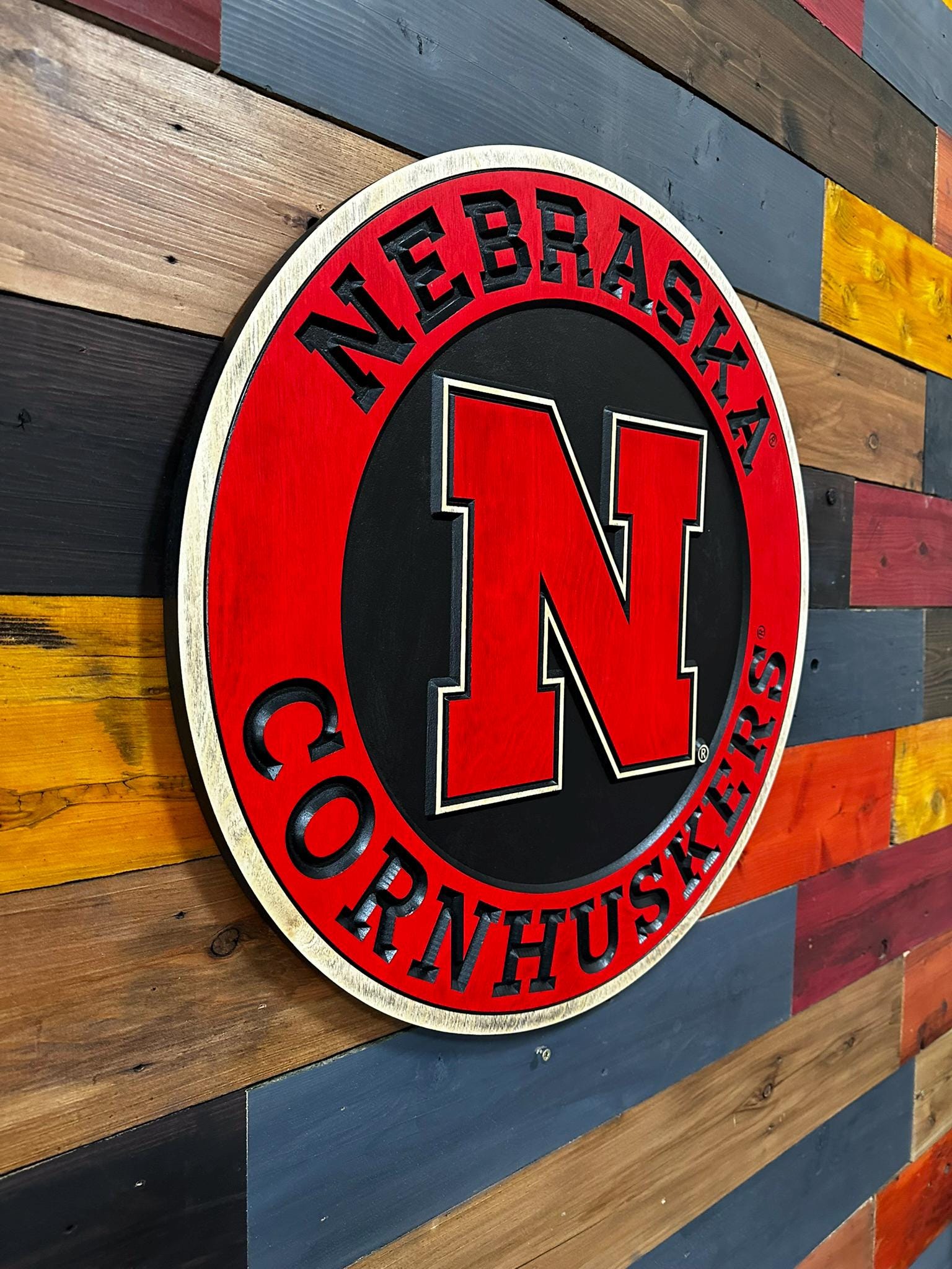 University of Nebraska Cornhuskers 3D Wood Sign - Etsy