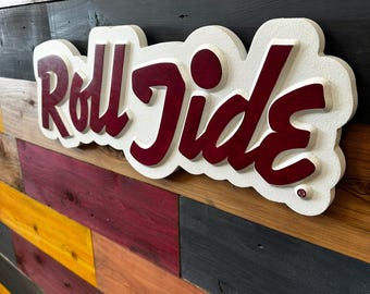 Alabama Roll Tide 3D wood Sign