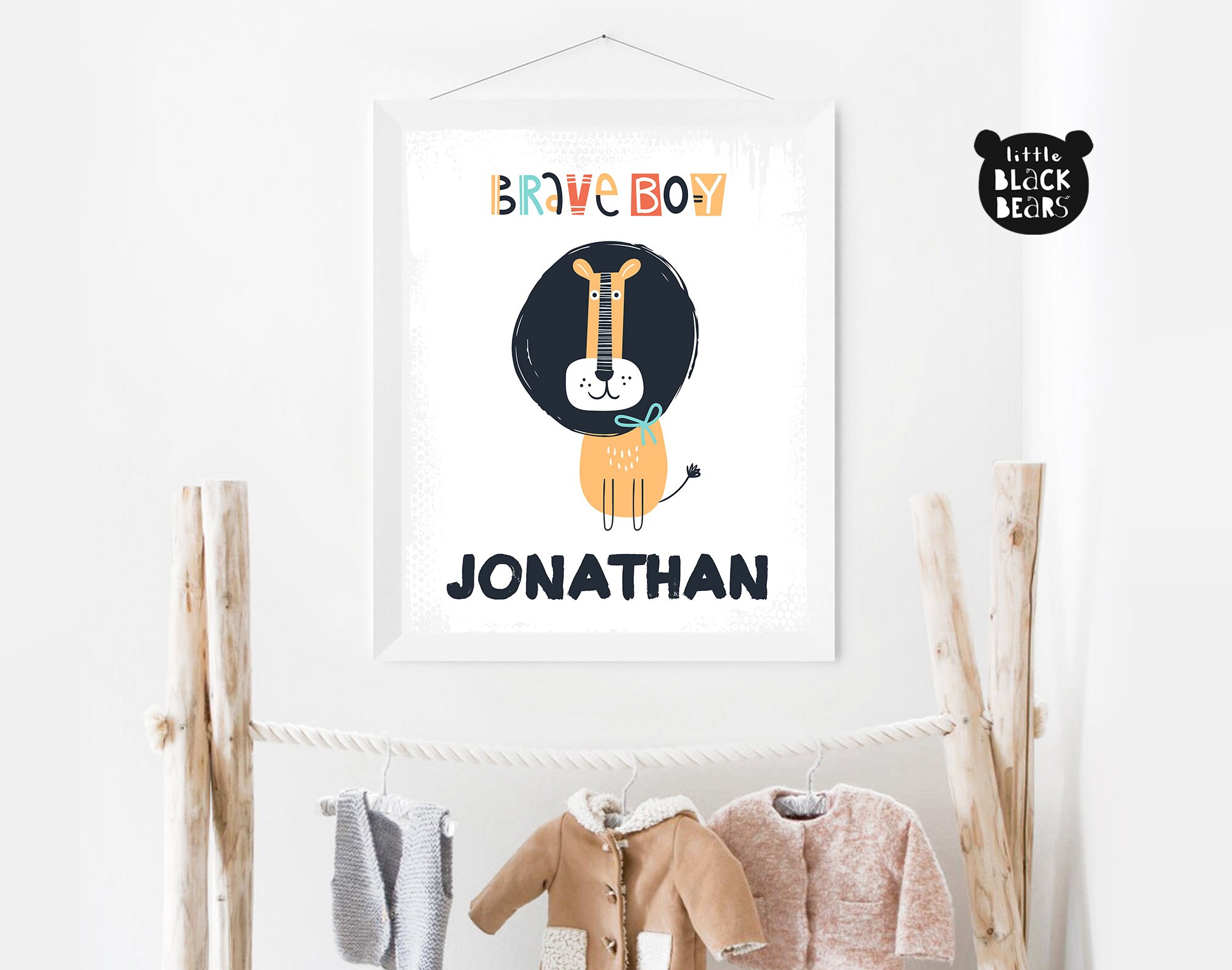 Custom name wall art for kids. Personalized name poster print. | Etsy