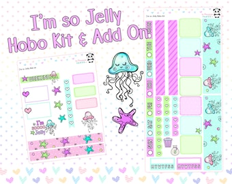 I'm so Jelly Weekly Kit - Hobo Weeks Hobonichi Bullet Journal  - Pastel Rainbow jellyfish ocean