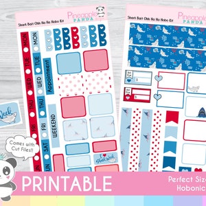 Shark Bait - Hobonichi Weeks Kit - Weekly Printable Planner Stickers - Hobo Weeks Hobonichi Bullet Journal - Cherries digital