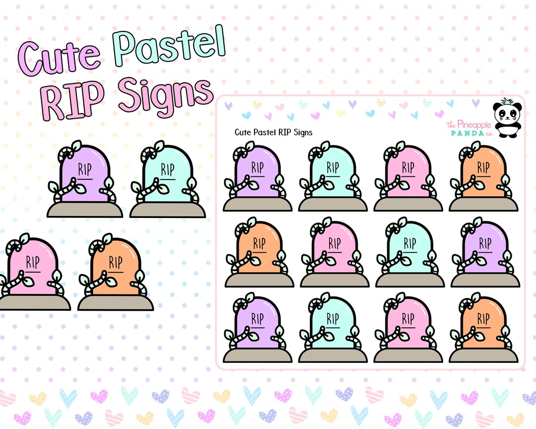Cute Pastel RIP Signs Halloween Hobo Weeks Hobonichi Happy - Etsy