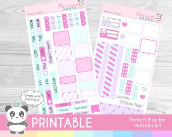 Pop Fizz Hobonichi Weeks Kit - Weekly Printable Planner Stickers - Hobo Weeks Hobonichi Bullet Journal - Digital - Hearts