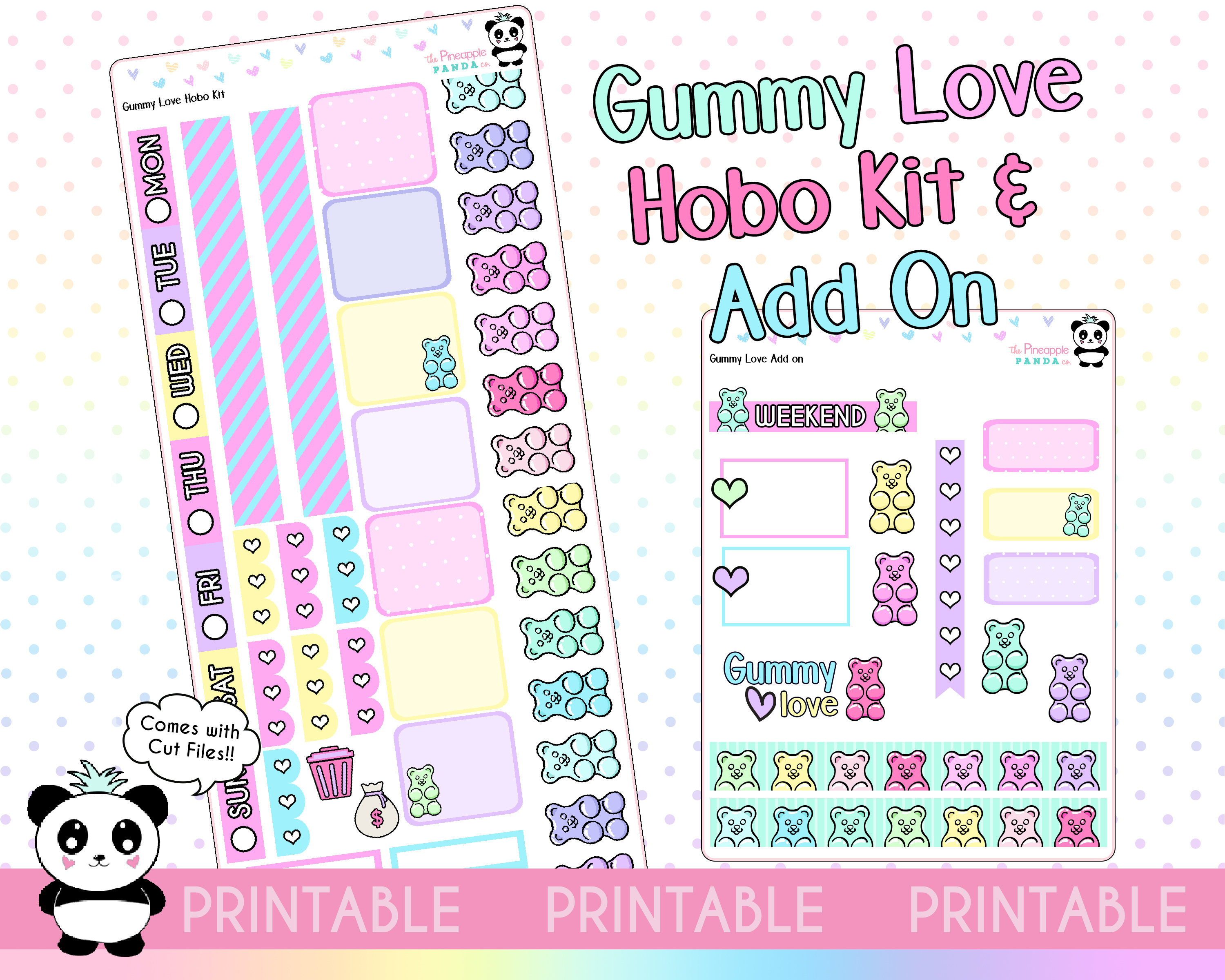 PRINTABLE Gummy Bear Love - Hobonichi Weeks Kit - Weekly Planner ...