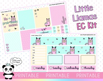 PRINTABLE Little Llamas - Erin Condren EC Kit Happy Planner Weekly Planner Stickers - Print Pression Bullet Journal Candy digital