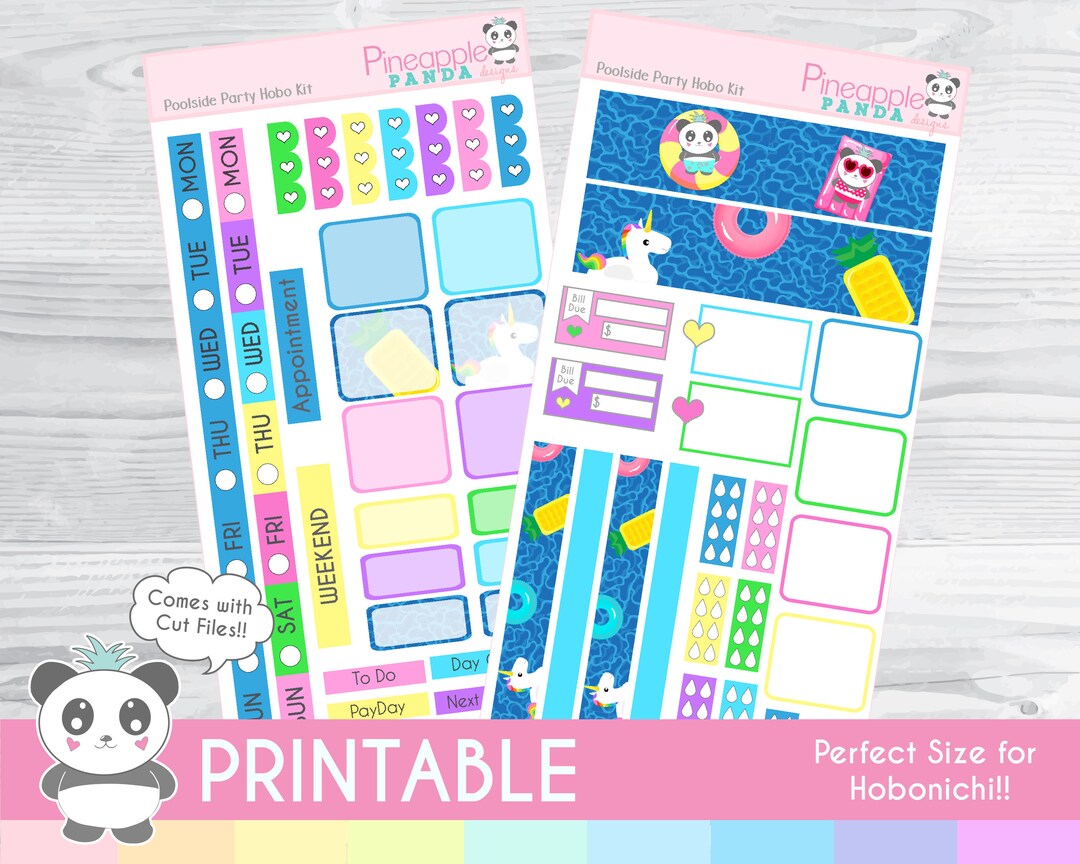Poolside Party - Hobonichi Weeks Kit - Weekly Printable Planner ...