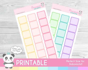 Candy Full Boxes  - Printable Planner Stickers - Hobo Weeks Hobonichi Bullet Journal - Digital - Functional Rainbow