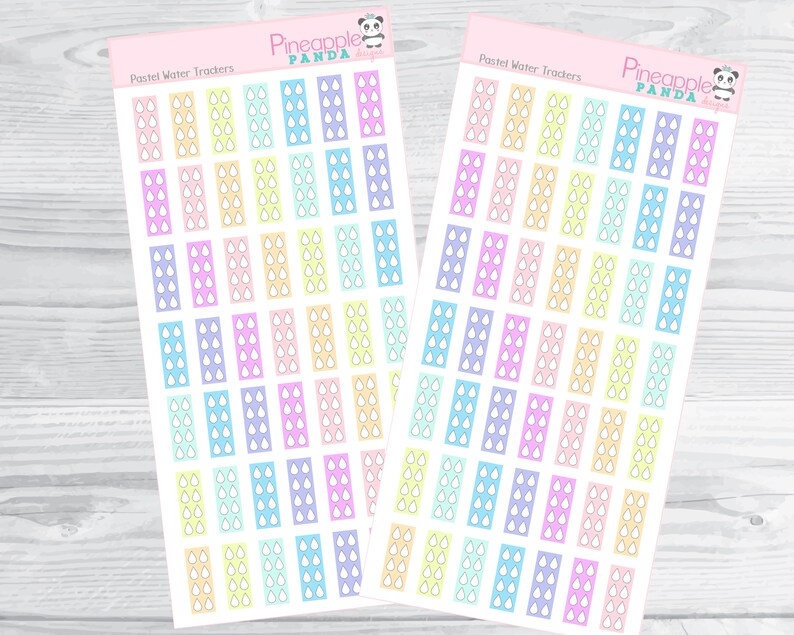 Pastel Water Trackers Printable Planner Stickers Hobo - Etsy