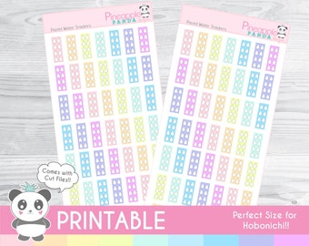 Pastel Water Trackers  - Printable Planner Stickers - Hobo Weeks Hobonichi Bullet Journal - Digital - Functional Rainbow - Tracking