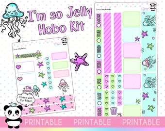 PRINTABLE I'm so Jelly - Hobonichi Weeks Kit - Weekly Planner Stickers - Hobo Weeks Hobonichi Bullet Journal - jelly fish ocean digital