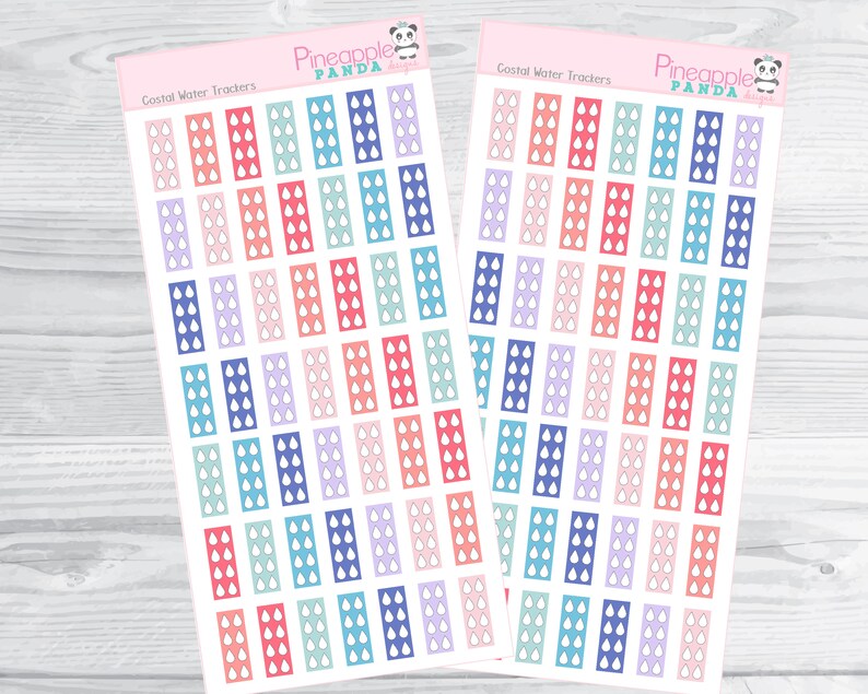 Coastal Water Trackers Printable Planner Stickers Hobo | Etsy
