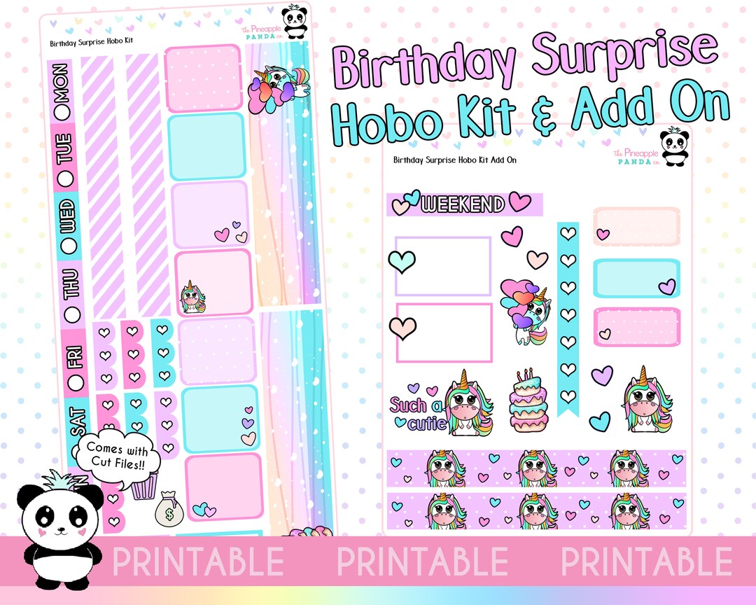 PRINTABLE Birthday Surprise - Hobonichi Weeks Kit - Weekly Planner ...