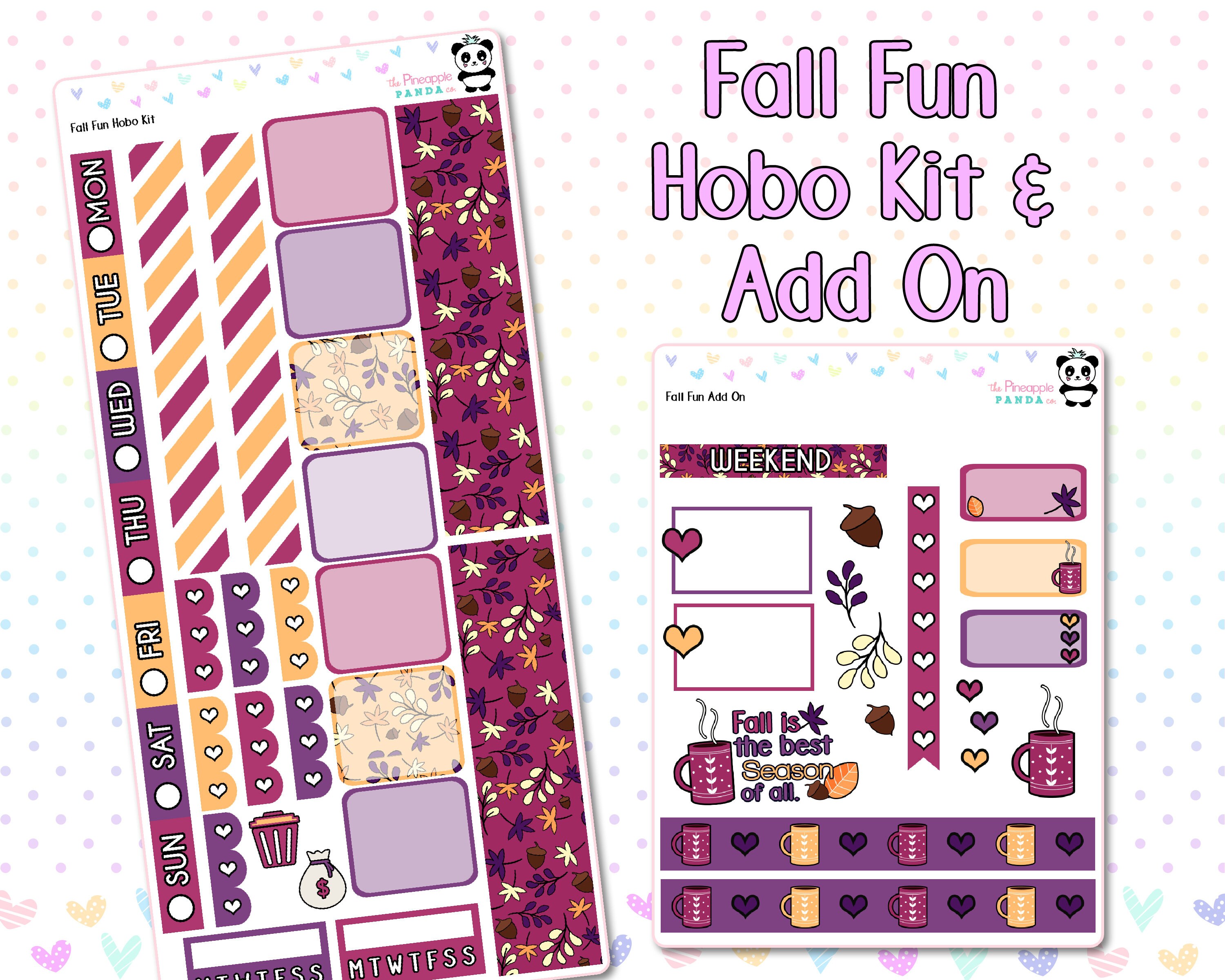 Fall Fun Weekly Kit Hobo Weeks Hobonichi Bullet Journal Etsy