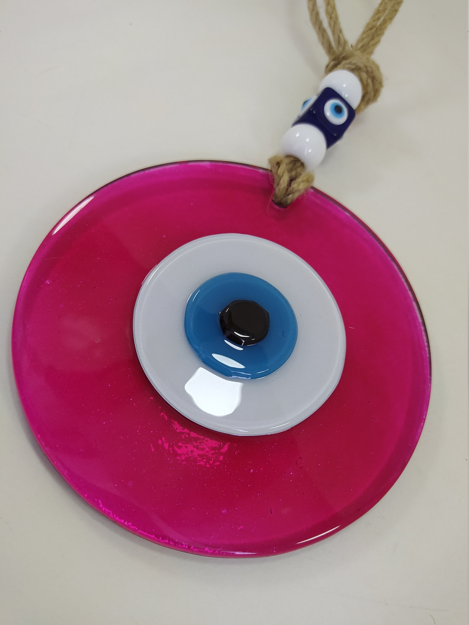 Pink Evil Eye Glass Bead 12 Cm Pendant Charm Turkish Ornament Etsy