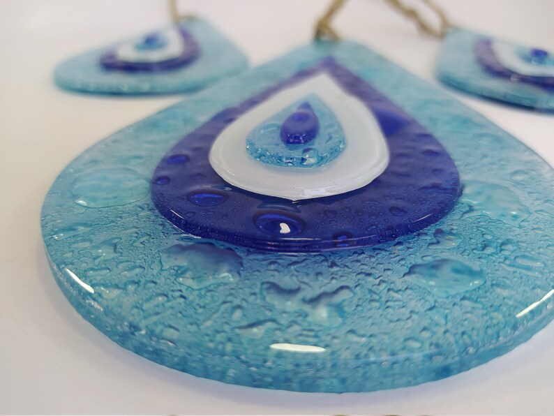 Raindrop Evil Eye Glass Bead Turkish Decor Amulet for Wall Hanging Talisman 