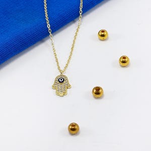Zircon Hamsa Hand Necklace, Handmade Evil Eye Necklace, Turkish Handmade Necklace, Amulet Jewelry, Nazar Boncuğu, Turkish Eye Bead