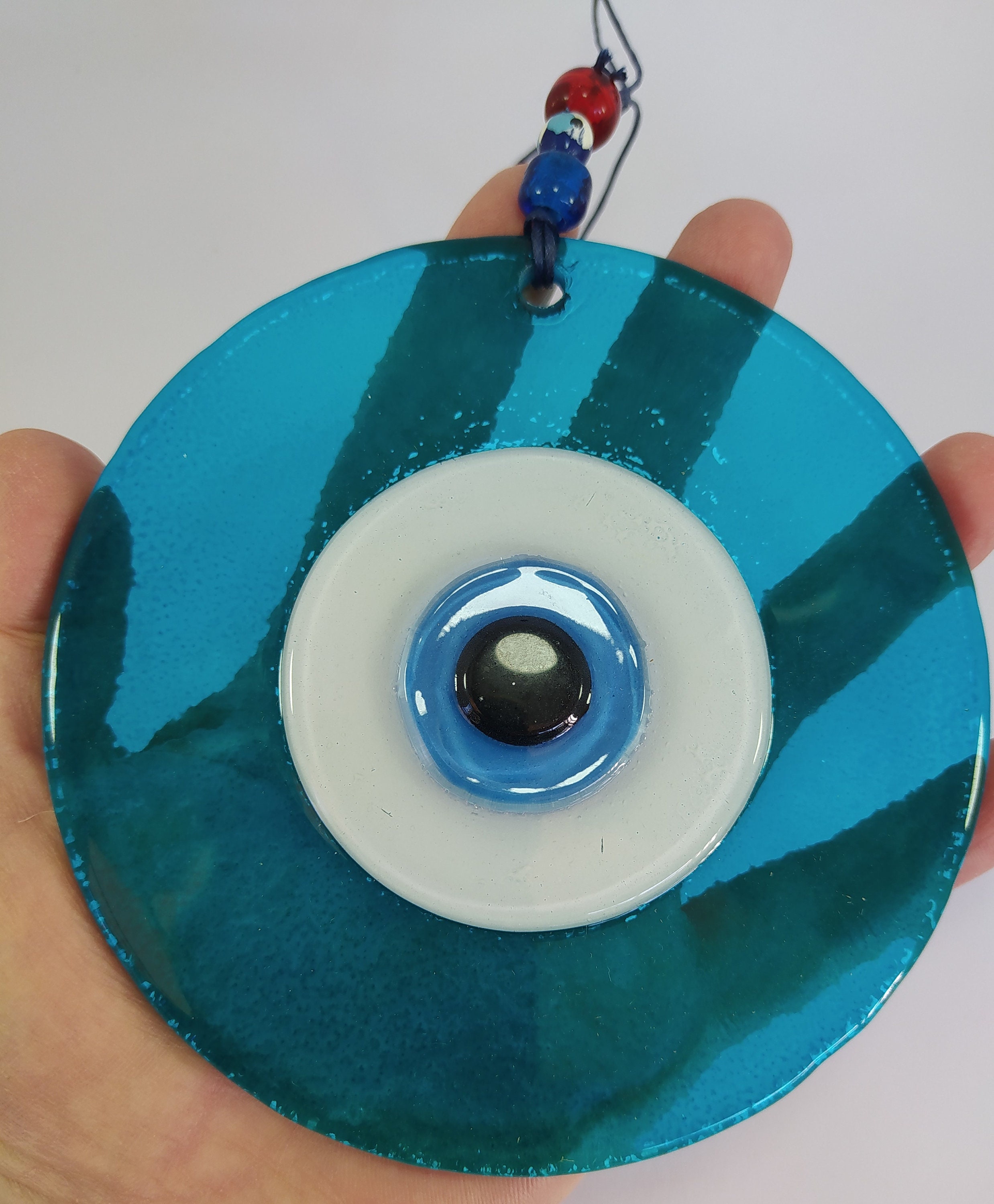 Details about   Turquoise Evil Eye Glass Bead 12cm Pendant Charm Turkish Decor Ornament Amulet 