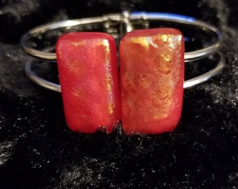 Orange Glass Cuff Bracelet