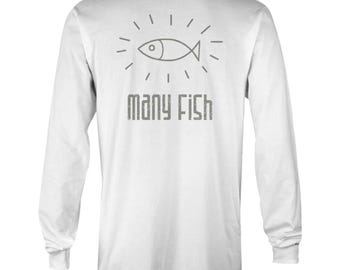 Many Fish" Native American Symbol Fishing Sun Shirt, Sun Protection