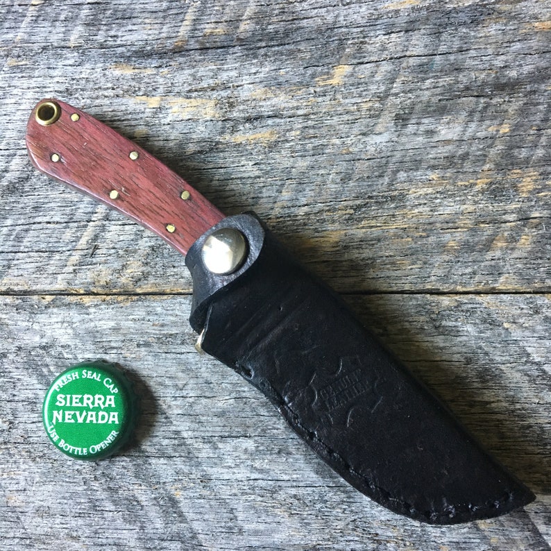 Alaskan Custom Made Bird & Trout/utility Knife W/leather Sheath Huey