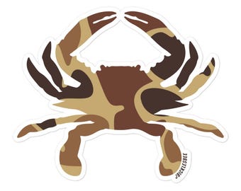 Vintage Duck Camo Crab Sticker