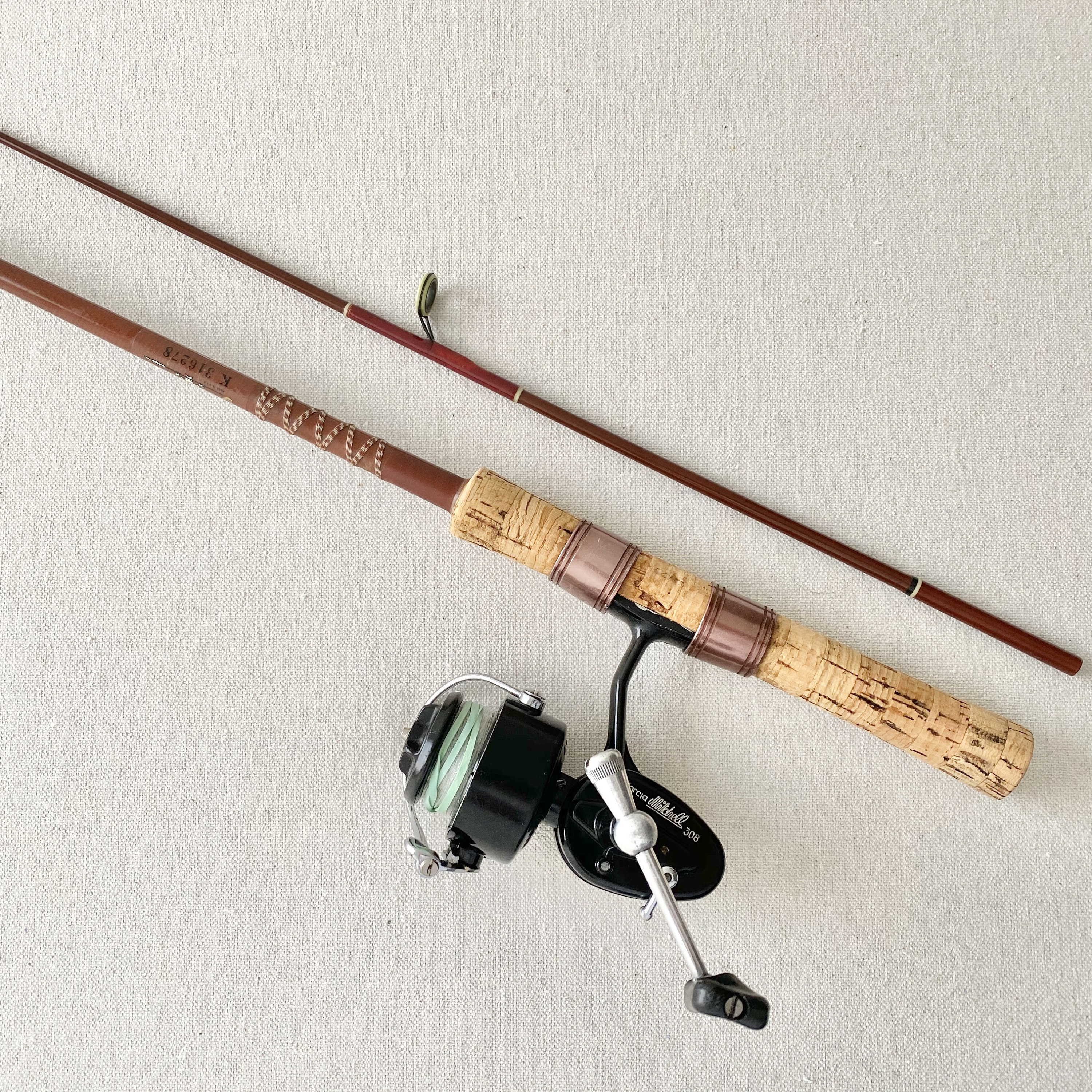 Vintage Fenwick FS55 5 1/2' Spinning Rod With Vintage Mitchell 308 Spinning  Reel
