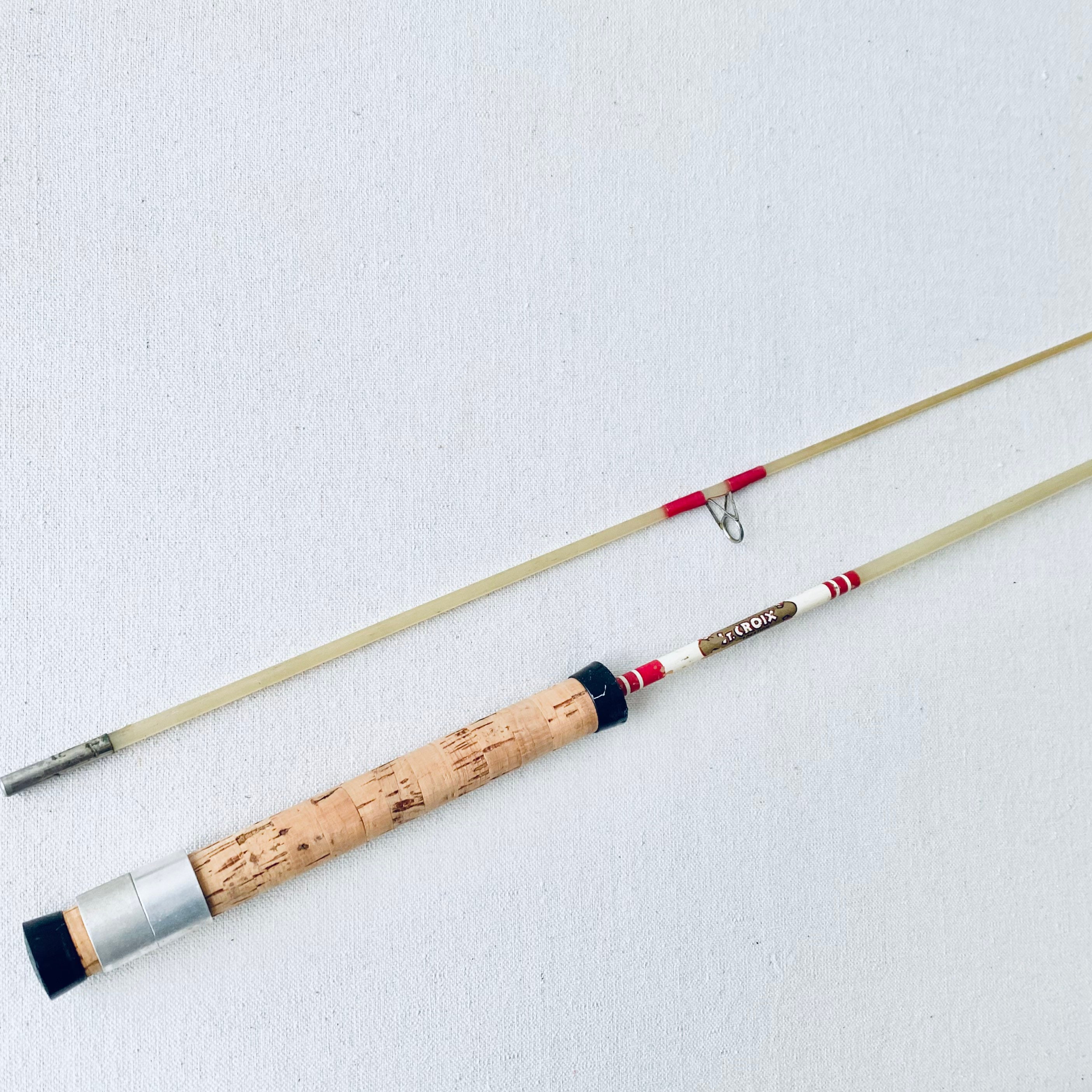 Vintage USA St Croix 820 6ft Double Power 2 Piece Fiberglass Spinning Rod  W/tennessee Grip -  India