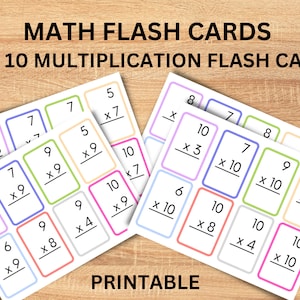 Cartões de multiplicação de matemática