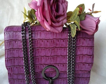 Handbags, Purses for Women, Vegan Leather, Bags, Shoulder Bag, Gift for Women, Purple Purse, Handmade, Personalized bag, Fashion, Monogram