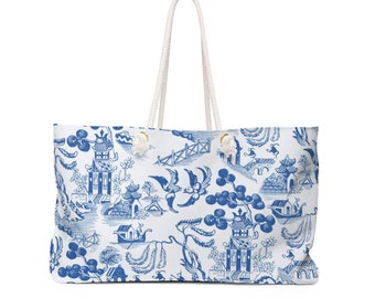 blue white bag