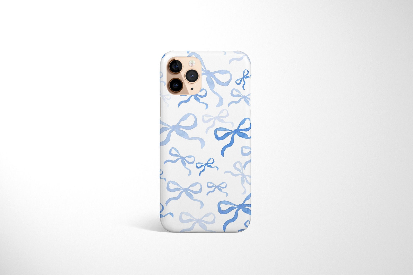 Baby Blue Bow iPhone Case / Watercolor Bows / Blue and White Etsy