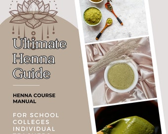 Henna/ Mehndi Training course Manual syllabus Body Art Learn at home editable A to Z henna guide with pro recipe (No Designs)