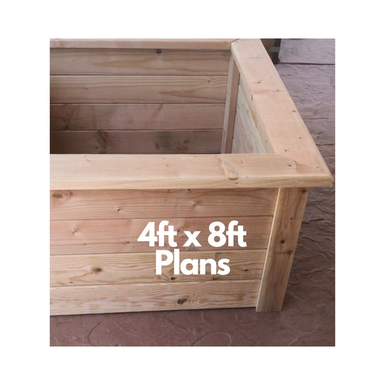 Raised Garden Bed 4ft x 8ft Plans | Etsy